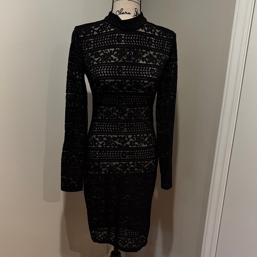 Bebe Sexy Black Lace Dress